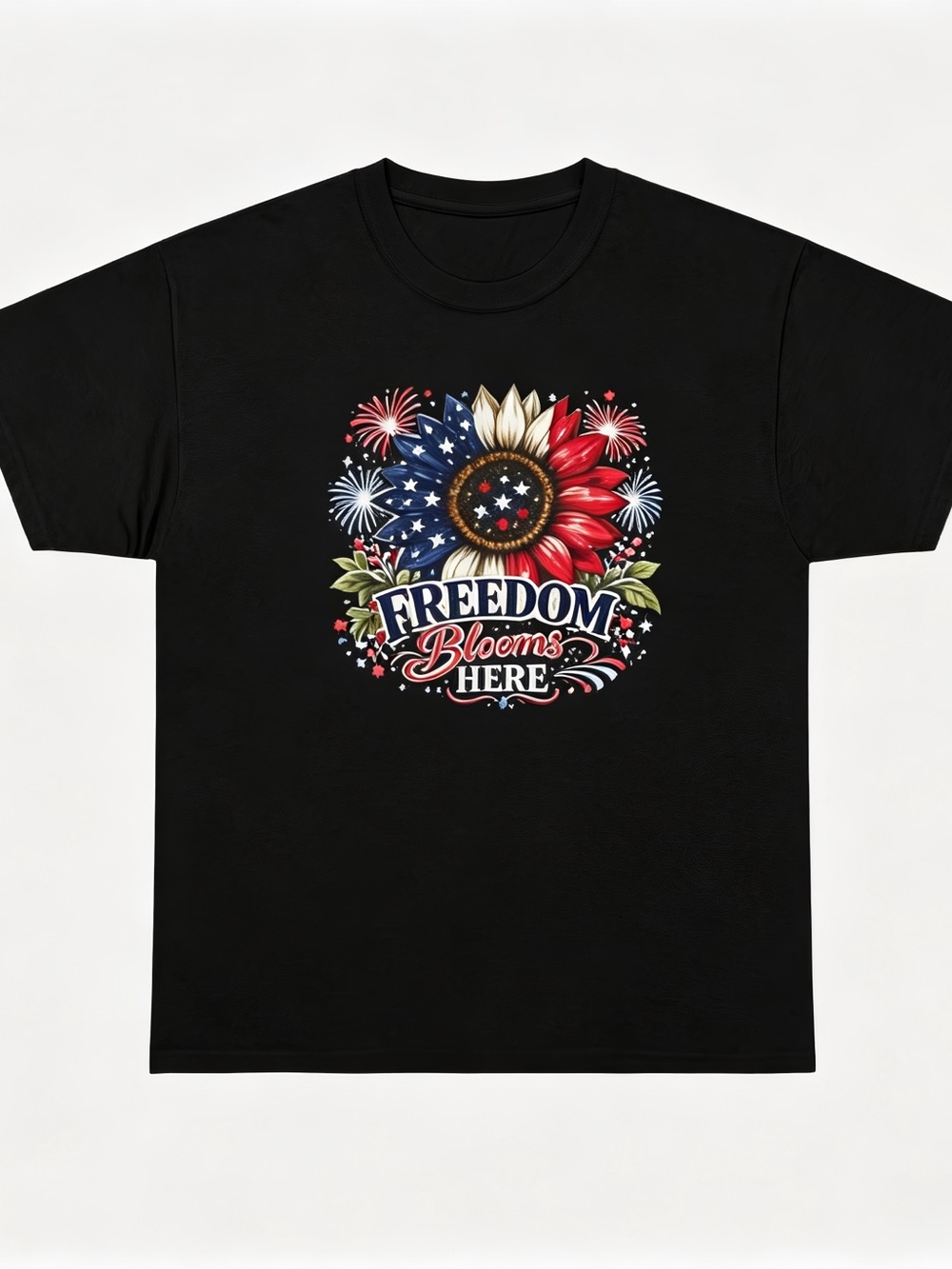 Freedom Blooms Here Short Womens Mens T-shirt Unisex